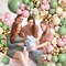 Sage Green Pink Balloon Arch Kit, Olive Green Nude Sand White Gold Balloons Garland Kit for Baby Shower Bride Shower Wedding Birthday Party Decoration